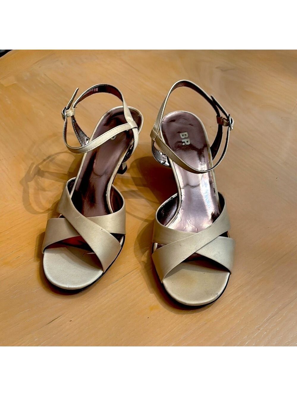 Nordstrom’s BP Alexie Champagne Satin Sandals - Size 7.5